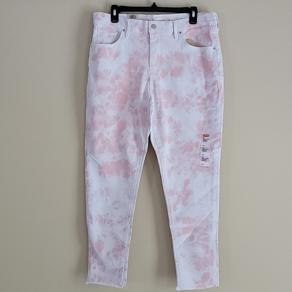 💙HP💙 Levi's High-Rise Rose Overdye Raw Hem Skinny Jeans 16W - Picture 6 of 15